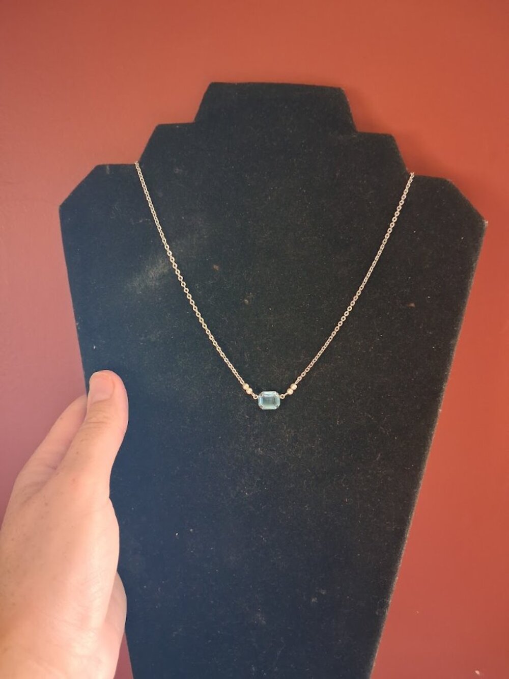 15 inch Blue stoned Avon necklace